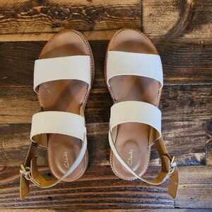 Clarks Karsea Strap White Leather - Size 7.5